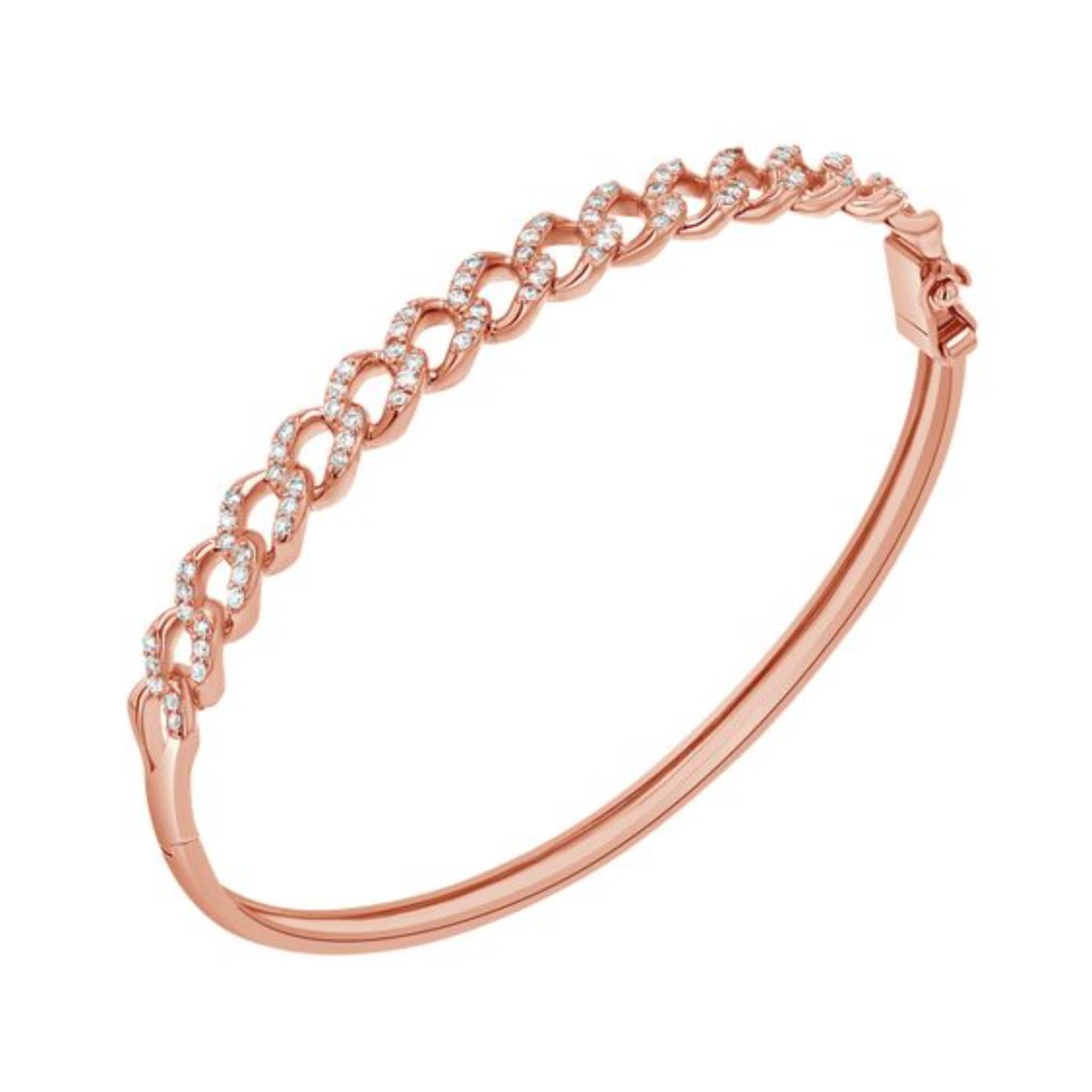 Infiniti Rose Gold Plated CZ Stone 925 Sterling Silver Bracelet in