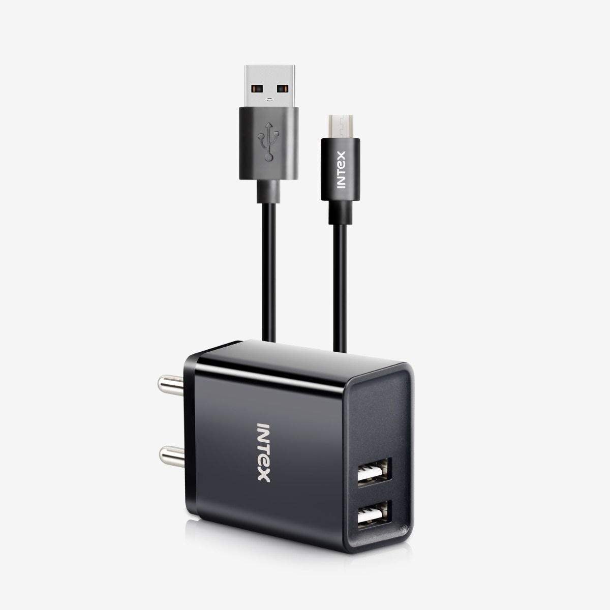 INTEX Bolt Output Wall Charger with Micro USB Cable (Black