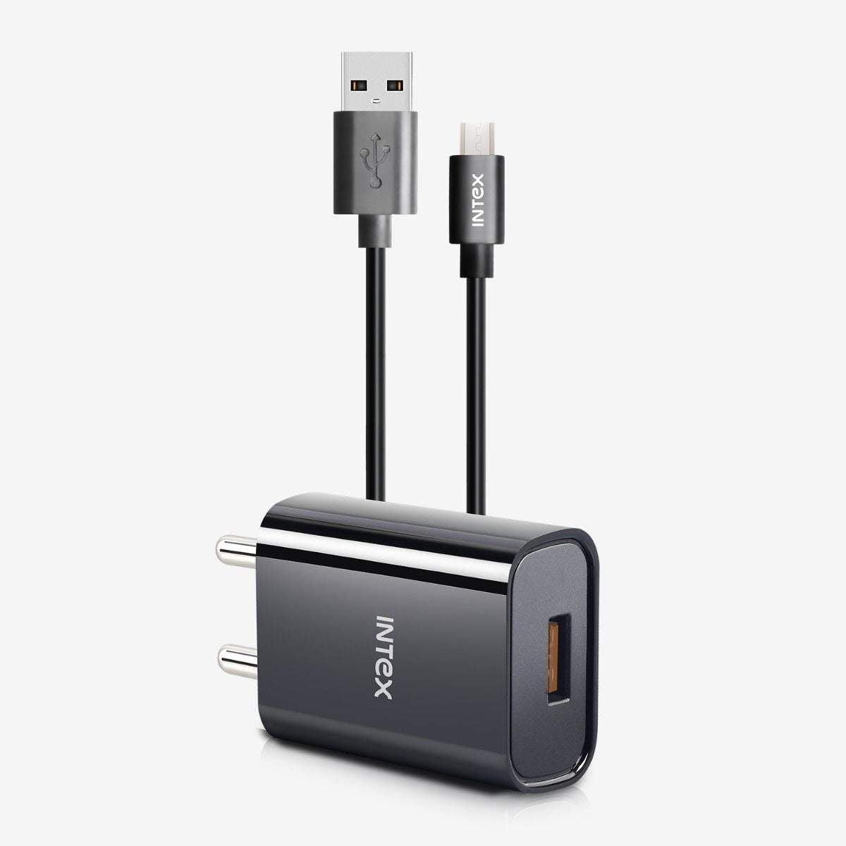 INTEX Bolt Output Wall Charger with Micro USB Cable (Black