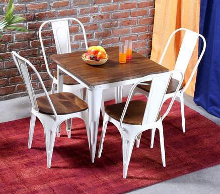 Modern Iron and Glass Seater Rectangle Dining Table in Jodhpur