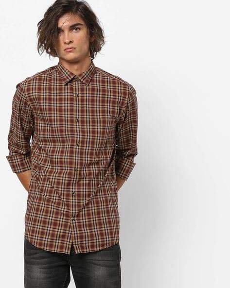 Izod Mens Devon Slim Fit Checked Shirt 