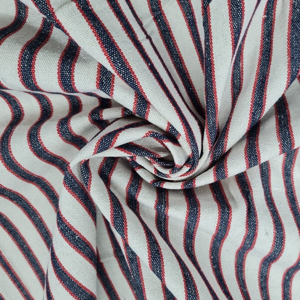 Jacquard Tapestry Blue And White Stripes Fabric in Delhi at ₹ 414