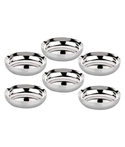 Buy Jagani Stainless Steel Halwa Plate Dessert Bowls Dish Small Plates Set Of 6 Pcs Diameter 08 3 Cm Features Price Reviews Online In India Justdial