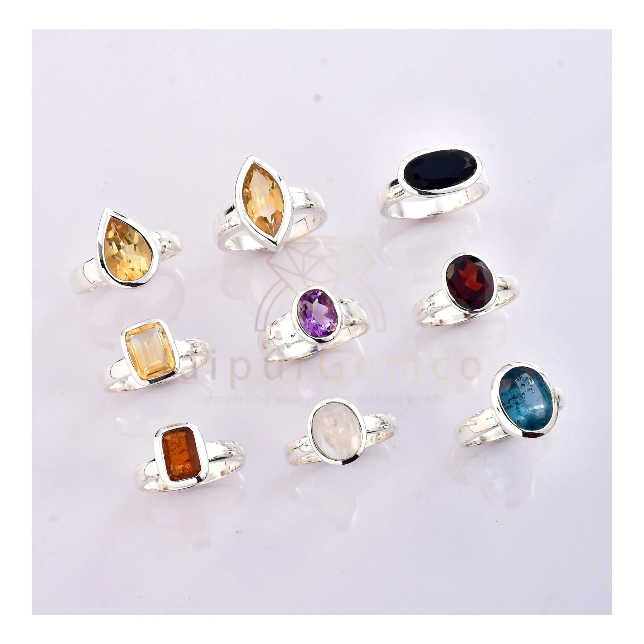 Jaipur Gemco Plain Mattha Ring Faceted Gemstone Jewelry in Jaipur