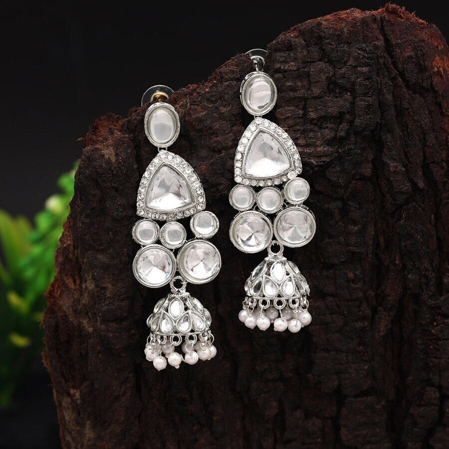 jaypore Kundan inspired Silver Jhumkis in Tiruvarur at ₹ 3,825