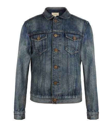 Denim Men's Plain Jeans Jacket with Buttoned Placket in Kota