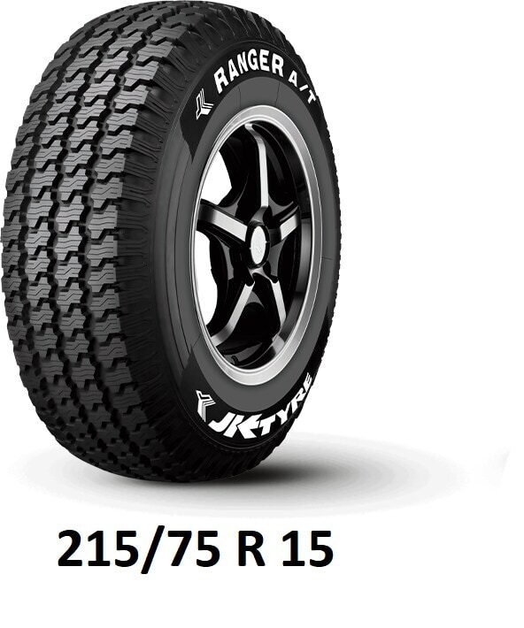 JK Ranger A/T (215/75 R 15) 100 S White Letter Car Tyre, Tubeless