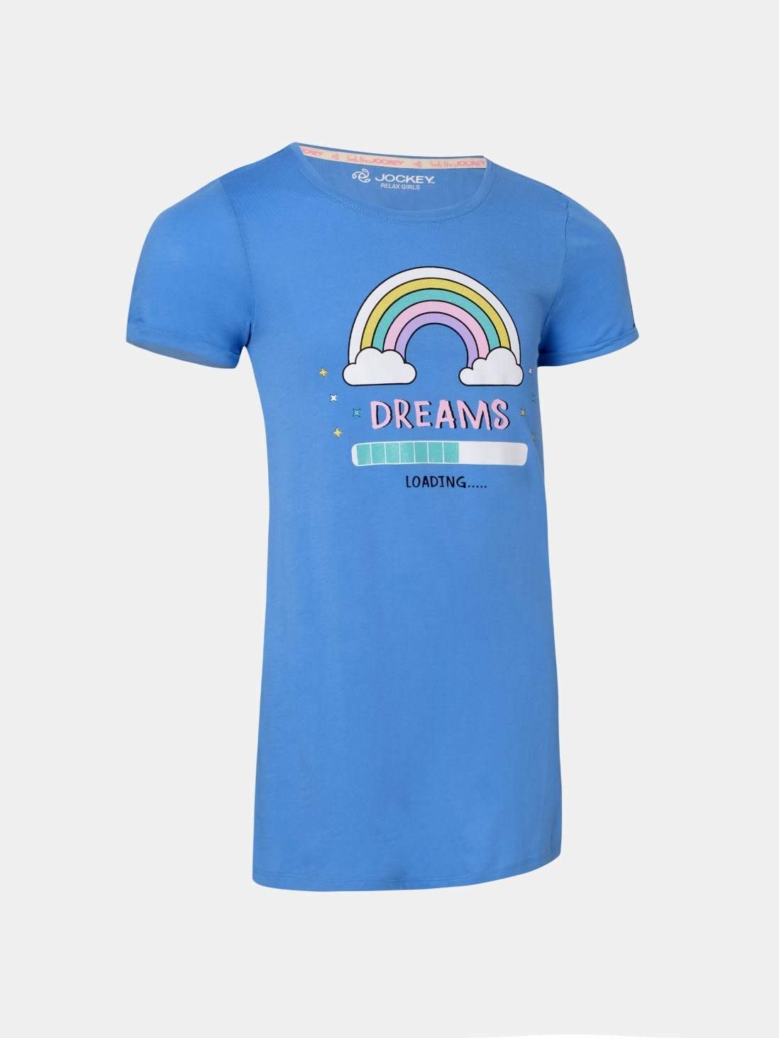 Jockey RG09 Round Neck Half Sleeve Sleep Dress for Girls 5-6 Yrs