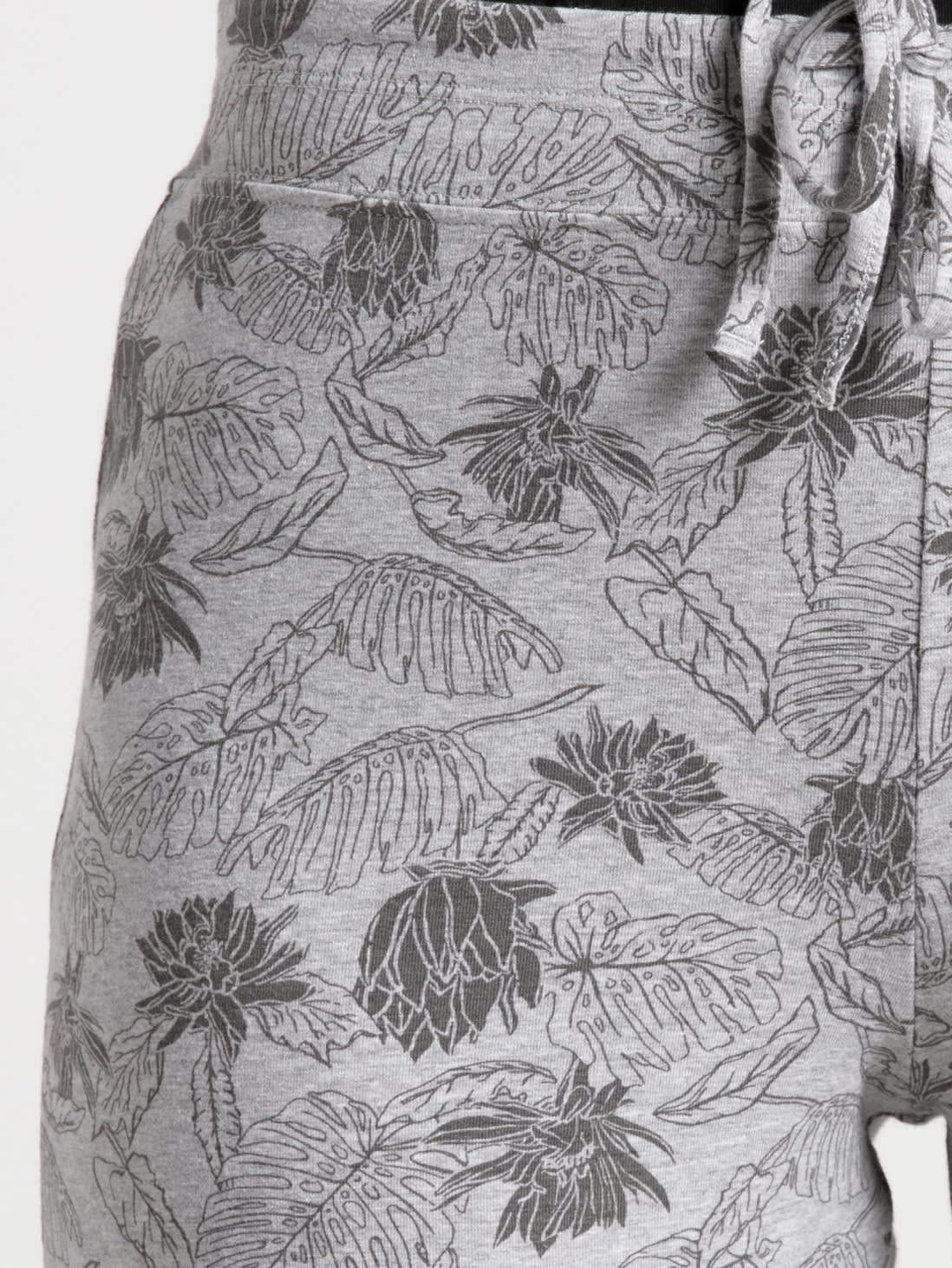 Jockey Light Grey Melange Printed Capri 