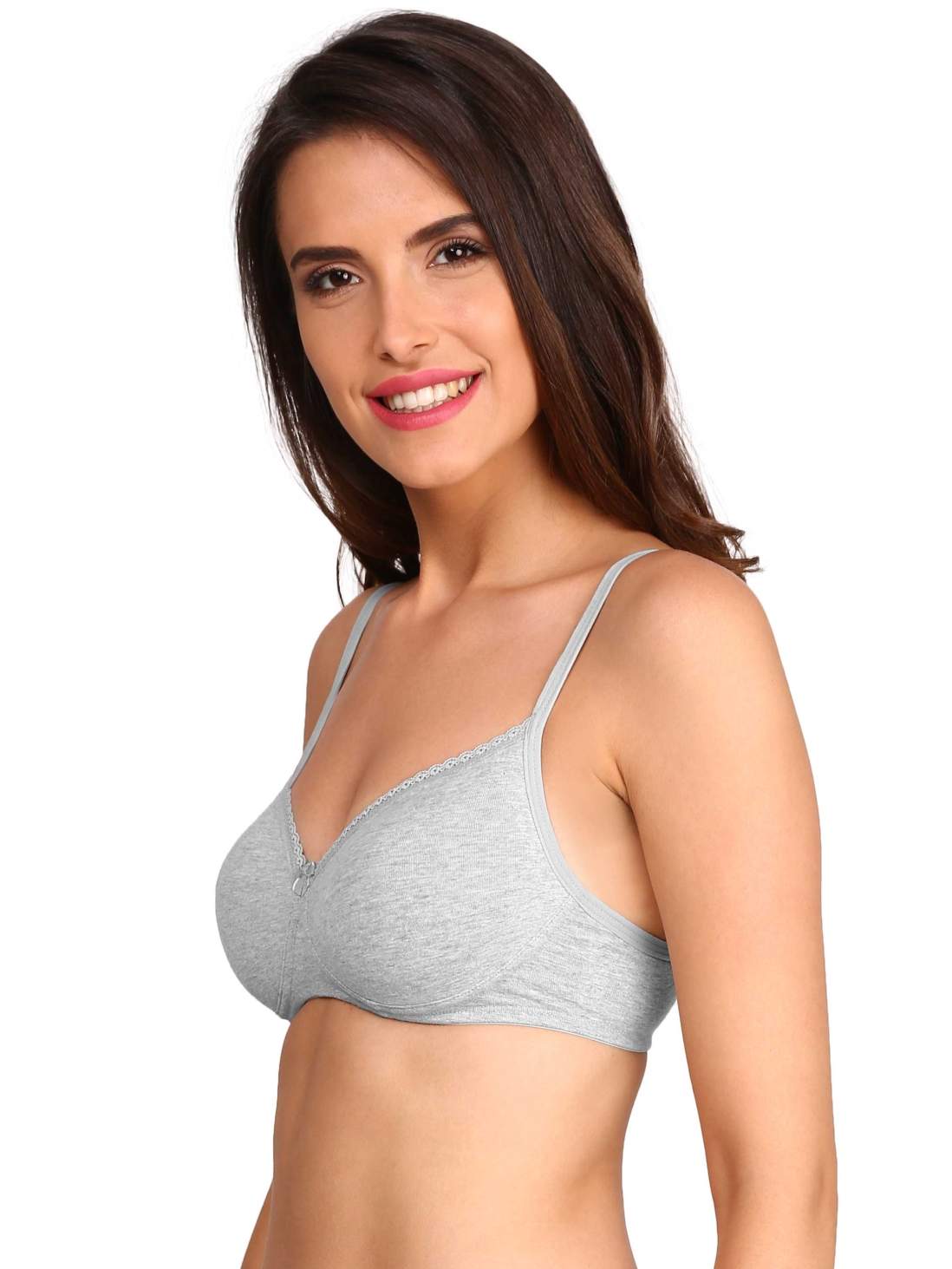 Jockey Light Grey Melange Non-Wired Padded Women's Bra (32C, 1723
