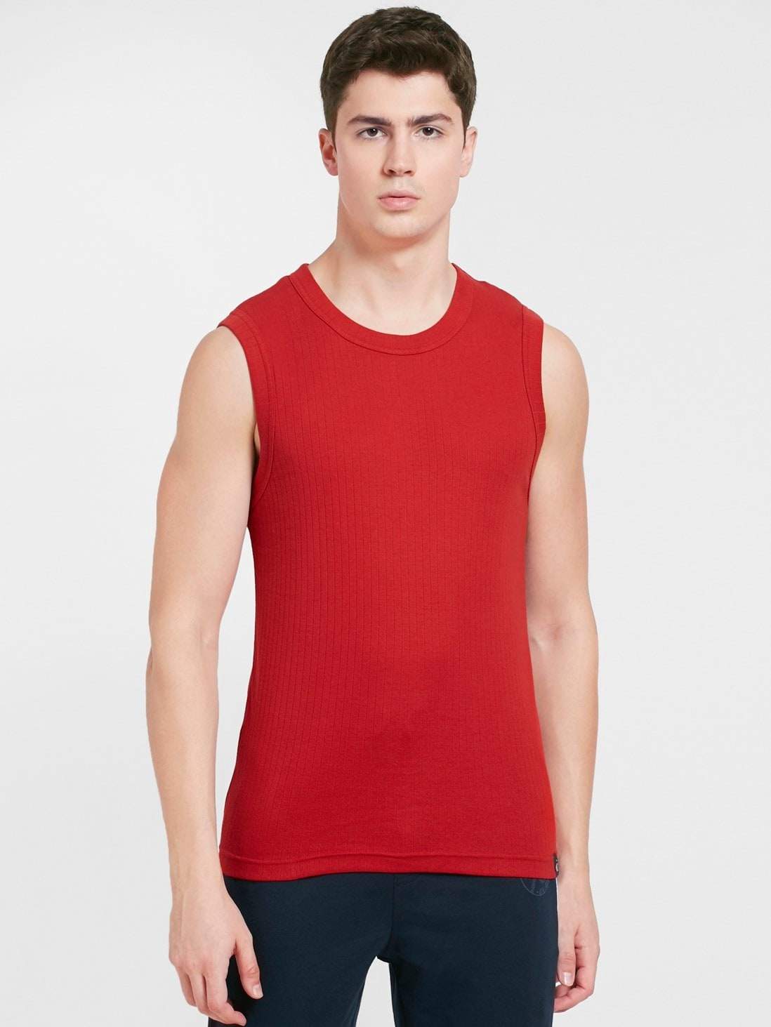 Jockey 9930 Round Neck Racer Back Gym Vest XL (Shanghai Red) in