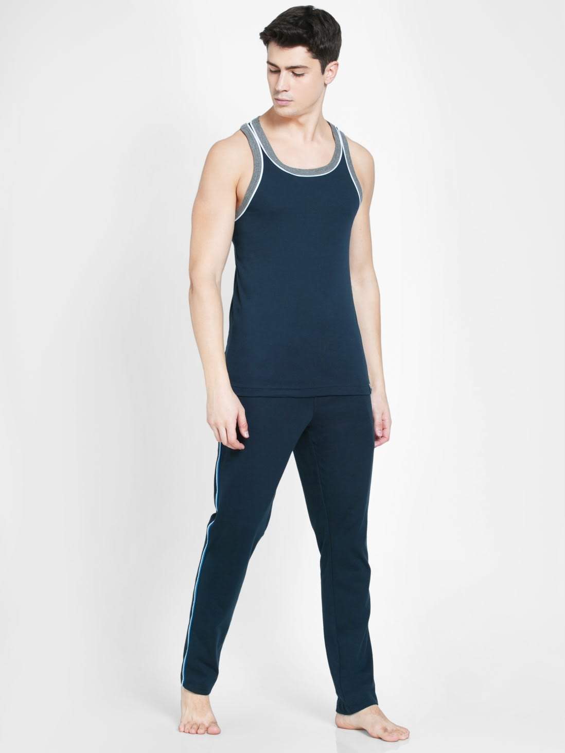 Jockey 9925 Fashion Power Vest L (Navy, Grey Melange) in Tirupur