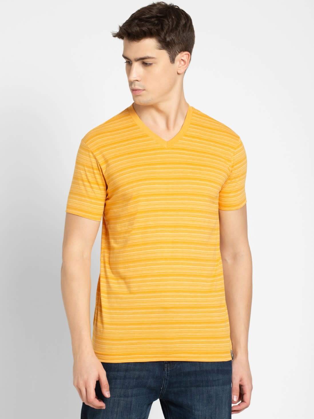 Jockey Burnt Gold V-Neck T-Shirt (S, M 