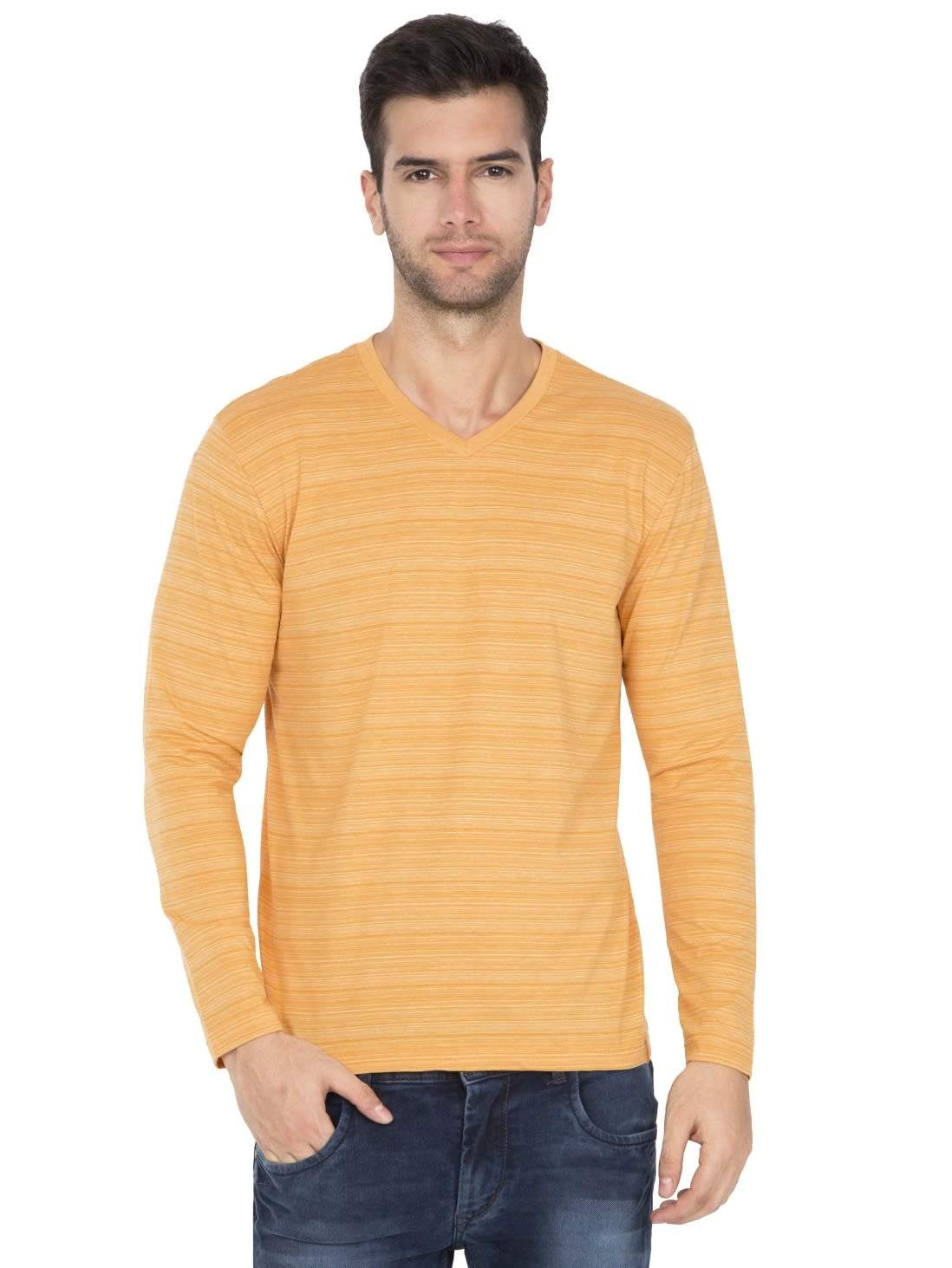 Jockey Burnt Gold V-Neck Long Sleeve T 