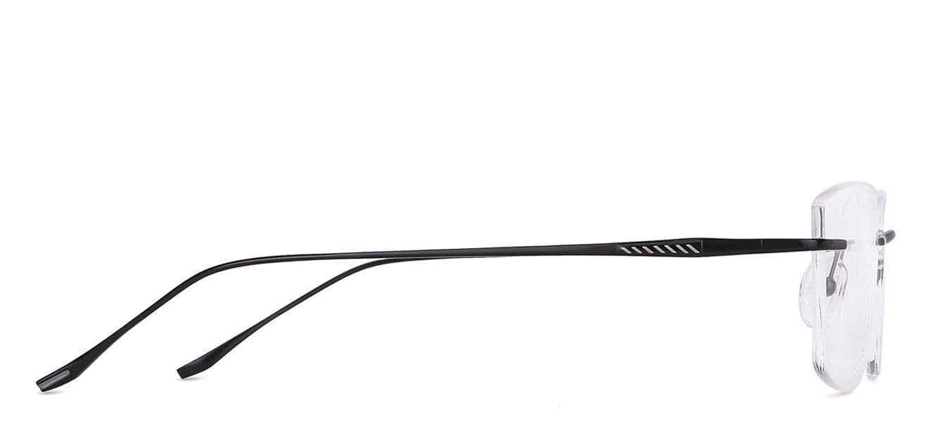 John Jacobs William Unisex Square Eyeglasses (Black) in