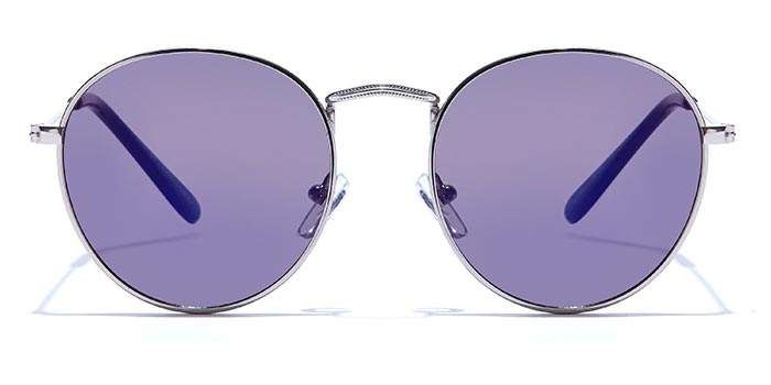 JRS by Coolwinks S17A5759 Purple Mirror Round Sunglasses for Men