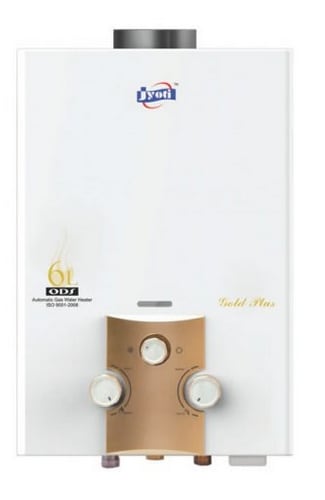 Jyoti Gold Plus 6 Litres LP/ HP Gas Geyser in Mumbai at best price by Ujala  Electricals And Hardware - Justdial