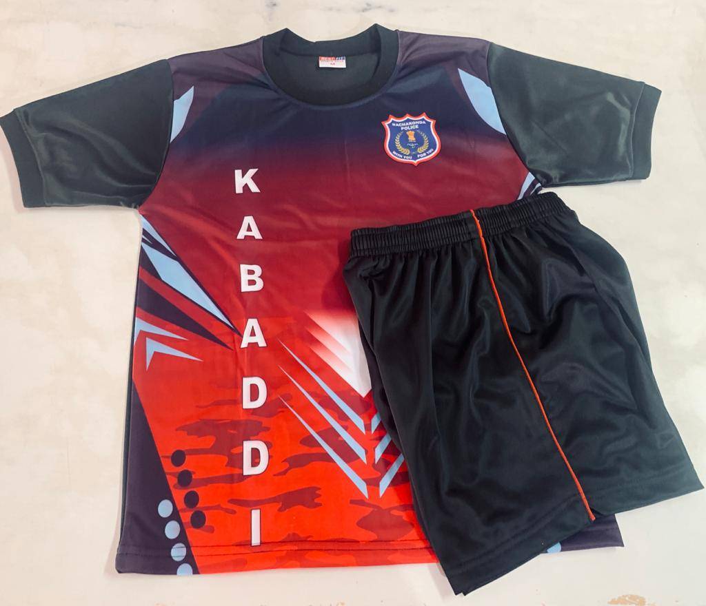 Polyester Kabaddi Jersey Kit (T-shirt and Short) Unisex Solid in