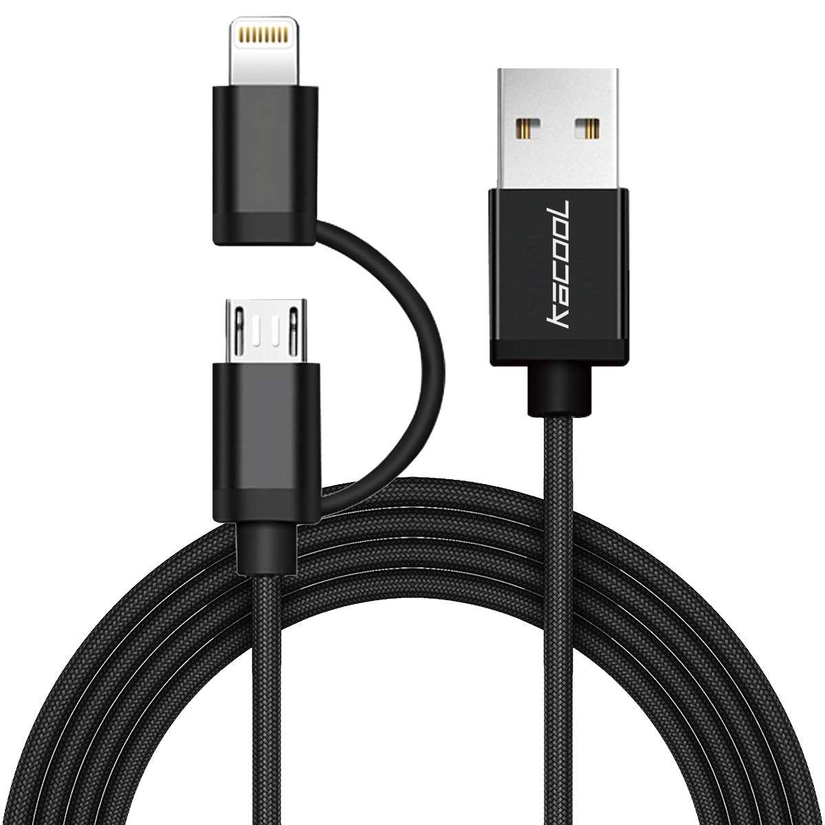 KACOOL 2-in-1 Micro USB Charging Cable for iPhone (Black) in Kochi