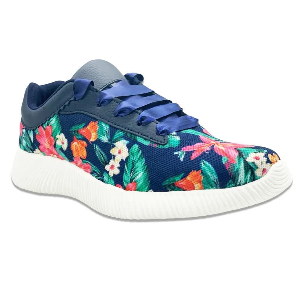 KazarMax Women Navy Blue Floral Sneaker Shoes in Delhi at ₹ 1,199