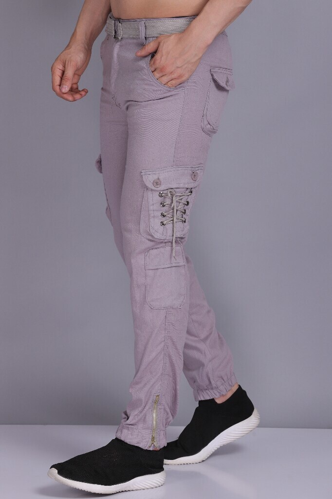 Ketley Mens Plain Dori Style Cargo Pants Light Grey) in