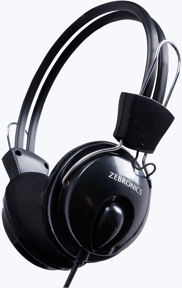 ZEBRONICS zeb-pleasant Wired Headset with Mic(Black, Over the Ear