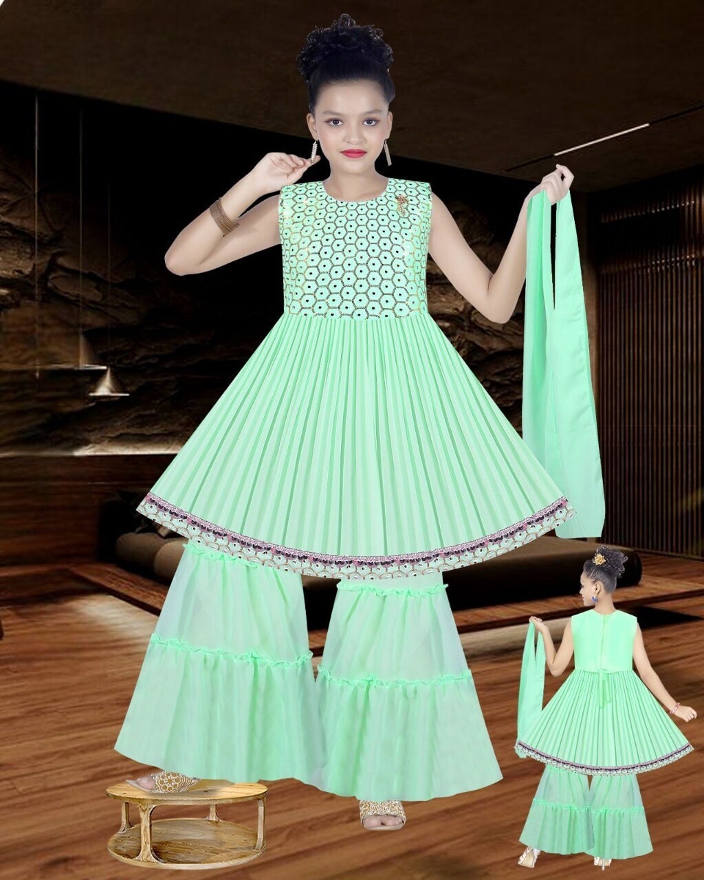 Kids Printed 10131 Party Wear Sharara in Delhi at ₹ 600