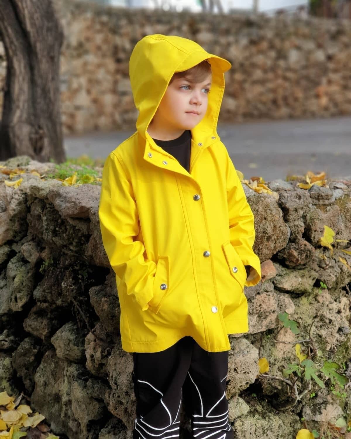 Amazon Crane Packable Rain Jacket Solid Nylon Kids Raincoat