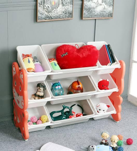 Kids 4-Shelf Freestanding Wood Toy Storage Rack in Coimbatore at