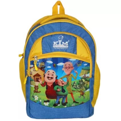 Kim Bag House Motu Patlu Printed Waterproof School Bag 20 L Blue