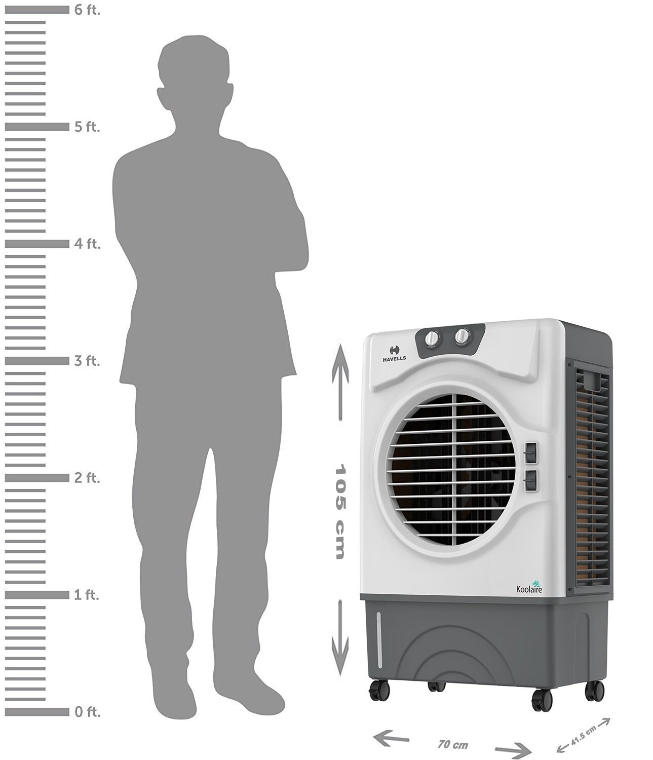 HAVELLS Koolaire W 51 Litres Desert Air Cooler (White, Brown, 220