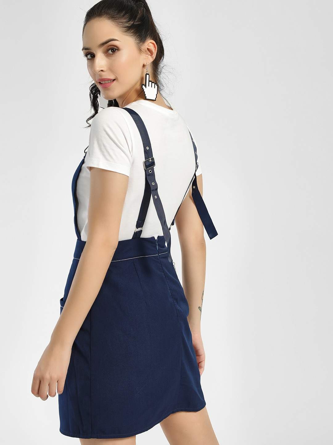 koovs denim dress Aknvas Devyn Denim Ruffle Mini Dress, Saxe Blue, Women's, 0, Casual & Work Dresses Day Dresses Sundresses