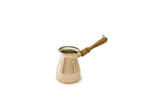 kuprum 8698213273025 handmade turkish coffee pot arabic greek stovetop coffee maker ibrik cezve briki with stay cool wooden handle large copper