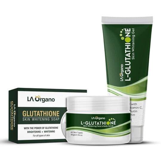 L- Glutathione Face And Body Scrub, Gluta Gel & Soap Combo For Skin  Whitening, Brightening & Anti Ageing, Enrich With Vitamin C in Mumbai at ₹  699 / Cmb by Laorgano (Brand Site)