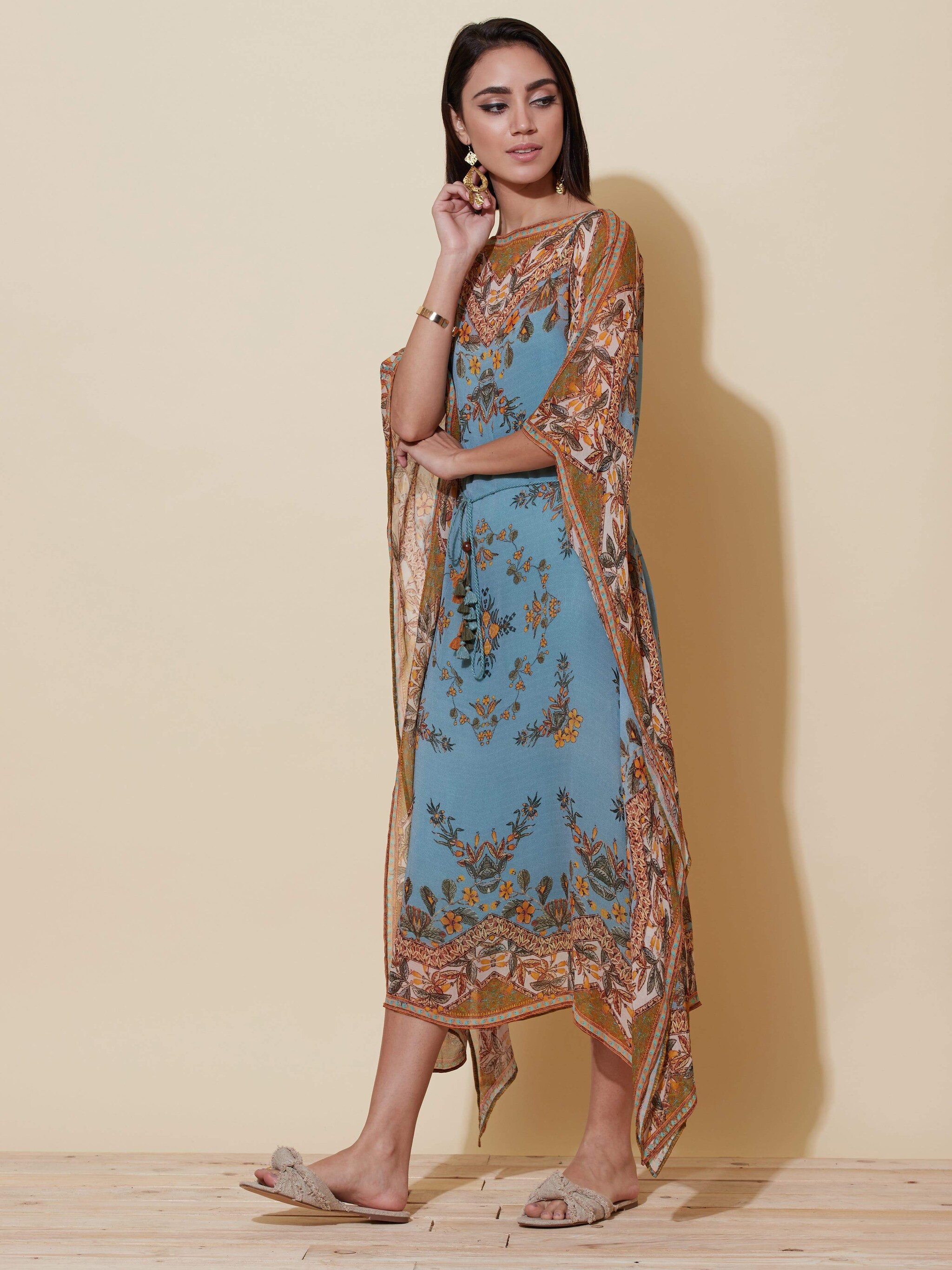 designer dress top Embellished Satin With Ruffled Sleeves Everglade / FR 38 Size:36W commuting inspired ripples that create Dresser Decor 3 Different