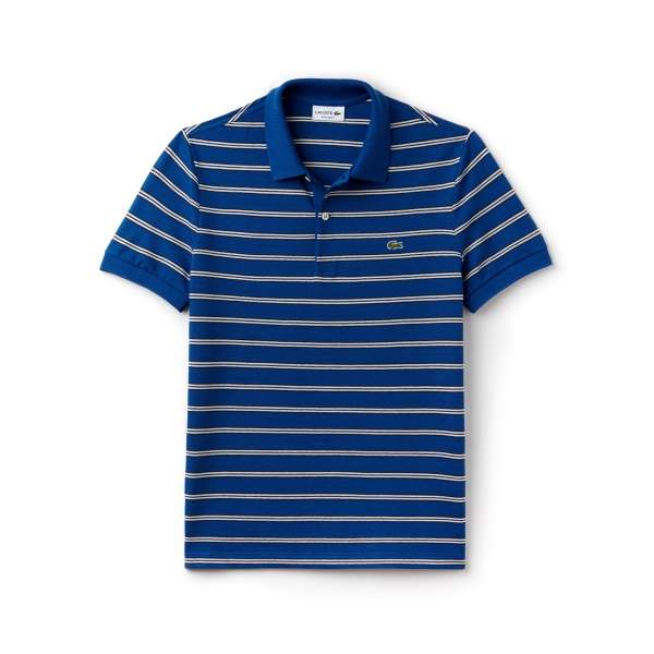 Lacoste Men's Regular Fit Striped Texturized Cotton Pique Polo