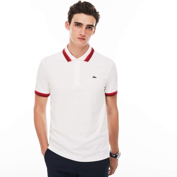 Lacoste Men's Slim Fit Contrast Accents Stretch Pima Pique Polo