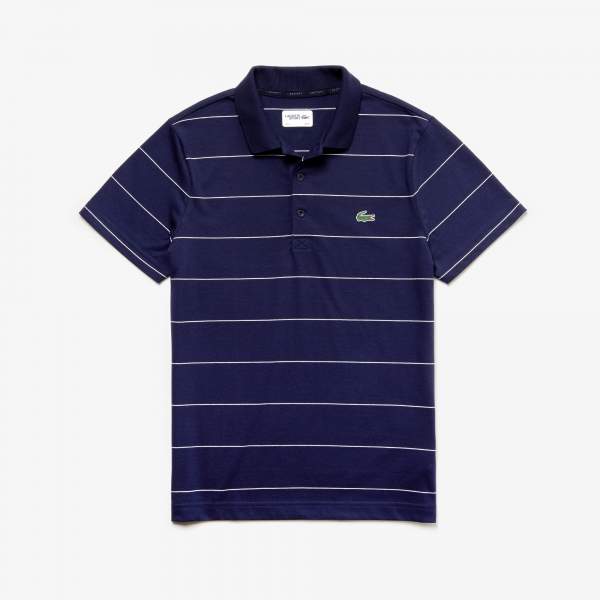 Lacoste Men's Sport Striped Technical Cotton Tennis Polo Shirt