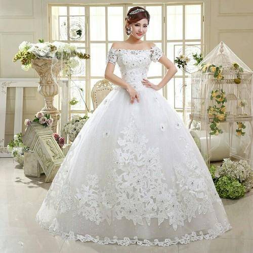 Swarovski Crystal Embroidered Ladies Wedding Gown in Lucknow at ₹ 2,000 /  Pc (MOQ:1 Pc) by The Smart Shop