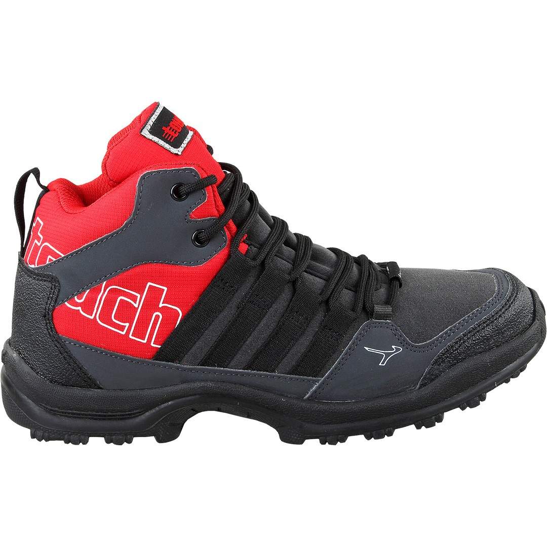 Lakhani Touch 7008 Mens Running Shoes (Black Red, Size: 8) in