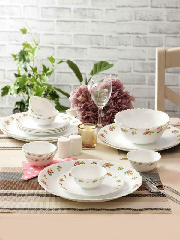 La Opala Novo Petite Roses Opalware Dinner Set 23 Pcs in Gurgaon