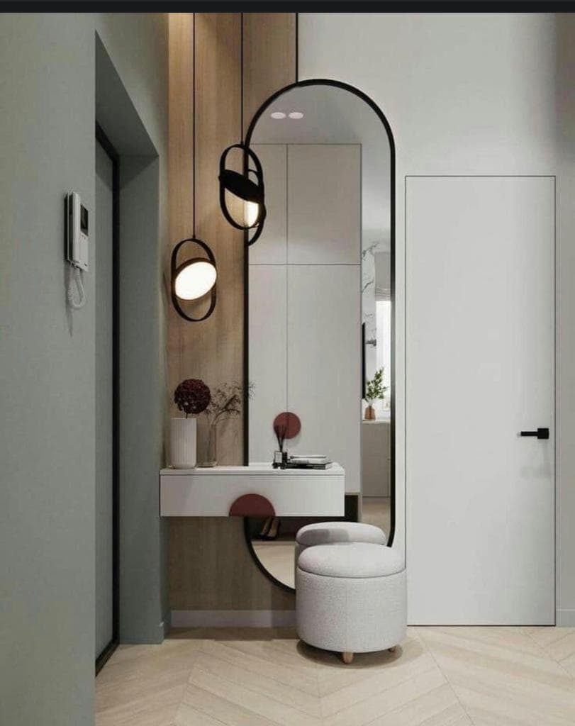 dressing table design oval shape Dressing table with drawers and oval mirror