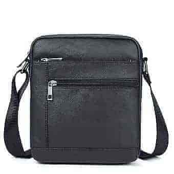 Leather Cross body Men Hand Bag For Lunch (Black) in Chennai at