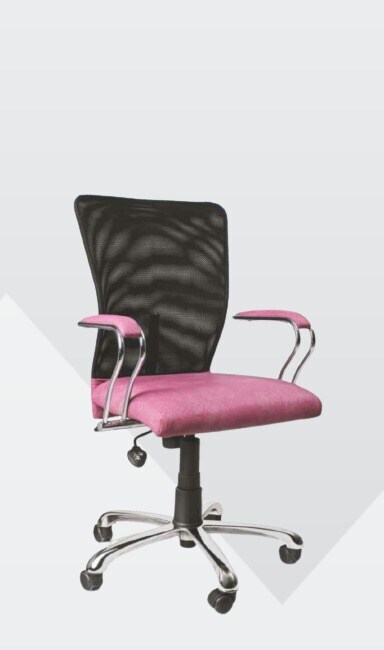 Leather Office Chair With Wheel, Colour Black And Pink in Delhi at
