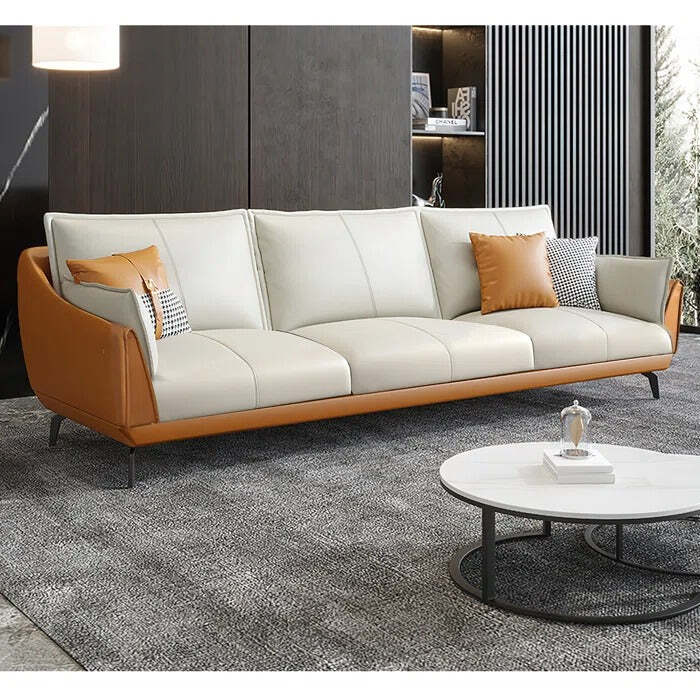 Leather Upholstered 3-Seater Sofa With Carbon Steel Legs in Delhi