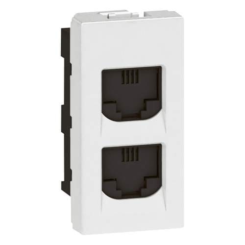 Legrand 5734 27 Arteor Rj 11 Double Rj 11 1 Module 22.5 X 45 Mm Telephone Sockets (White)