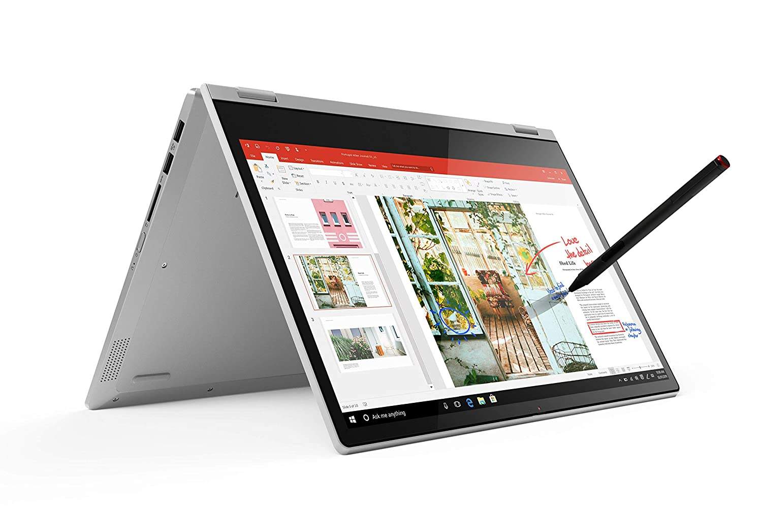 Lenovo IdeaPad C340 81TK008HIN 14- FHD IPS Convertible Laptop (10th Gen CORE I3-10110U/8GB/512GB SSD/Windows 10/Microsoft Office/Integrated Graphics), Platinum