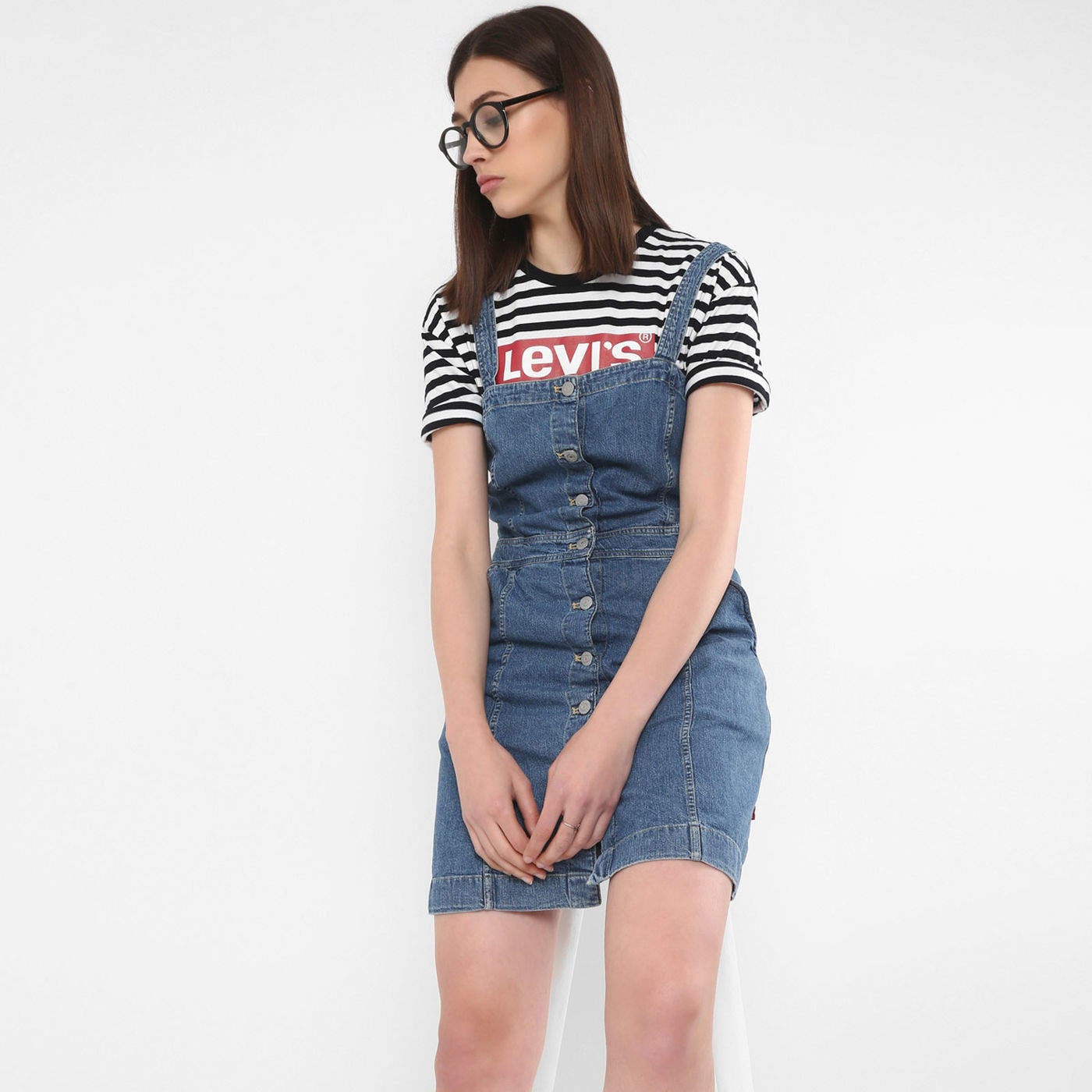 Levi's Cherie Western Dress Womens (734860000, Light Indigo, Size