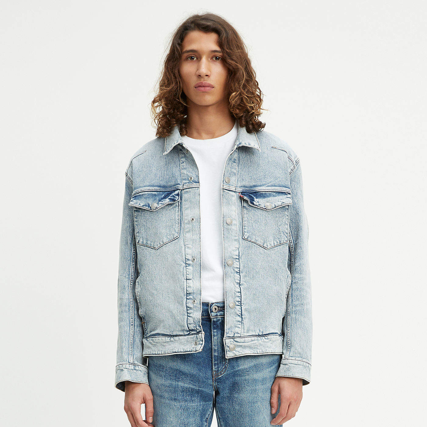 LEVI'S Engineered Jeans Trucker Jacket Mens (677780000, LEJ Light