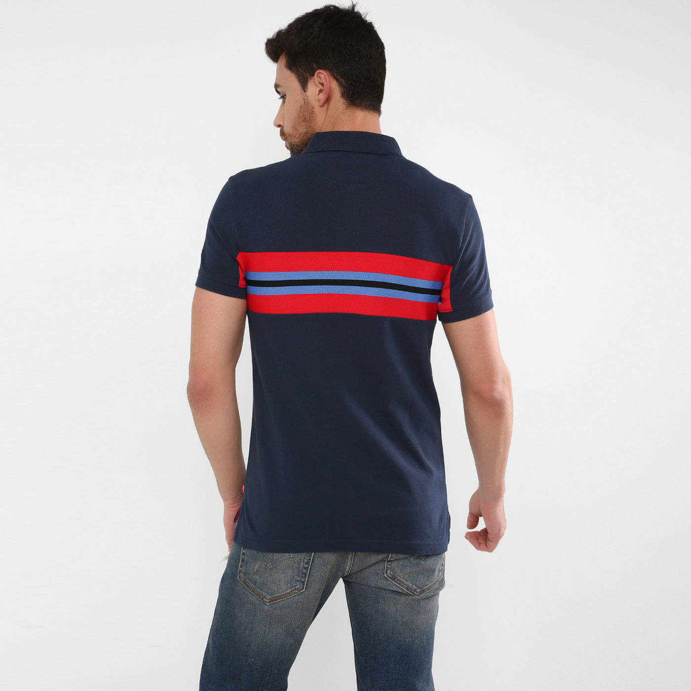 Levi's Polo Tee Mens (756750001, Striped Dress Blue, Size M) in